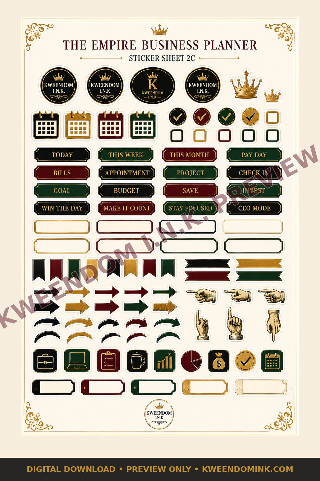 Sticker Set 3 | Empire digital sticker sheet preview