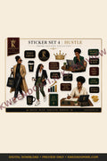 Sticker Set 4 | Hustle (Alt Layout) digital sticker sheet preview
