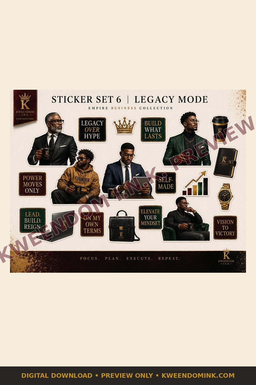 Sticker Set 6 | Legacy Mode digital sticker sheet preview