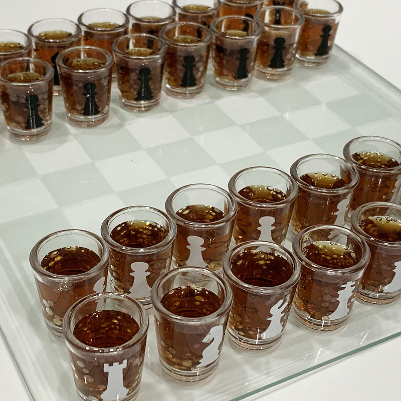 Wine Glass Chess Drinking Game Set