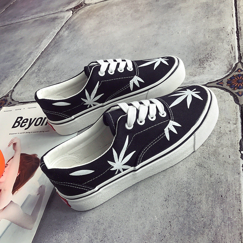 2019 Leaf Style Canvas Sneakers for Women
