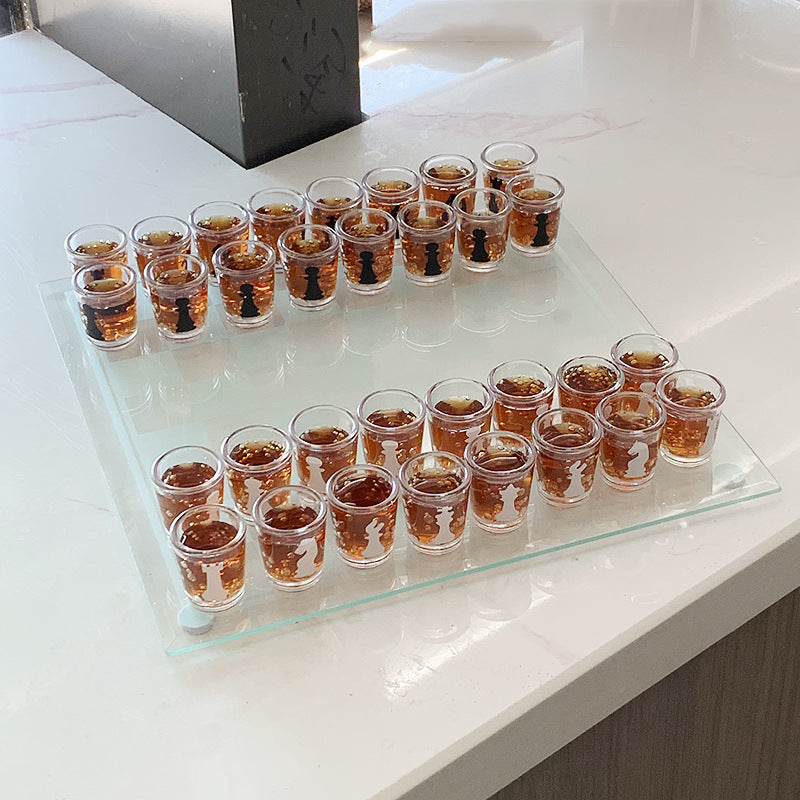 Wine Glass Chess Drinking Game Set