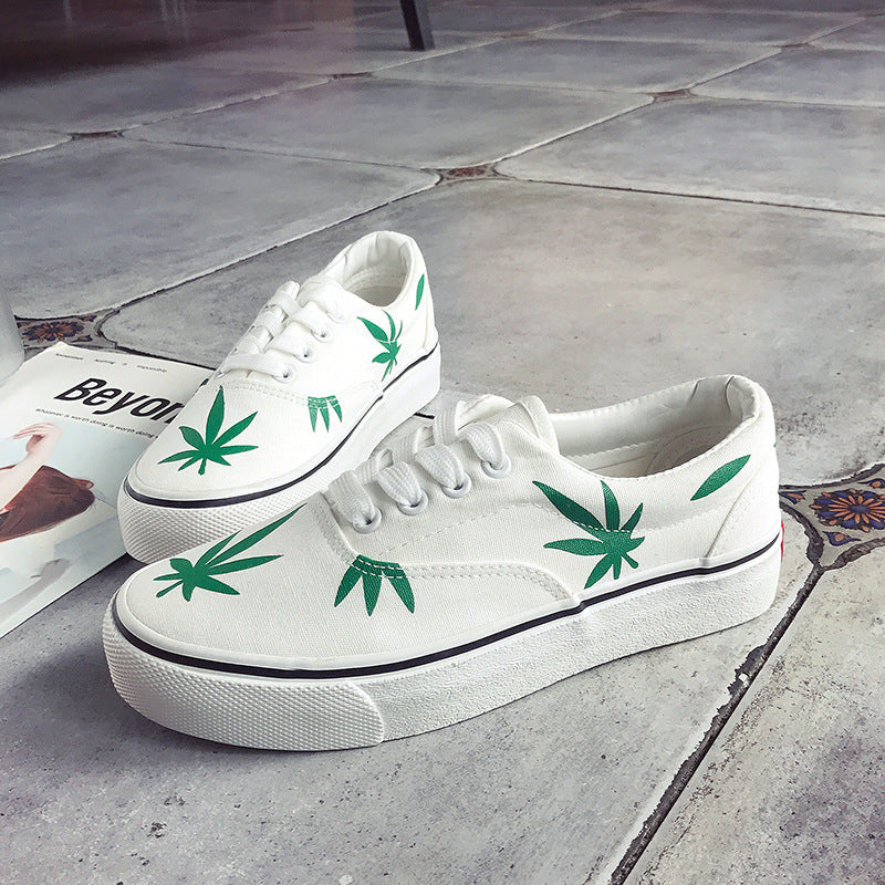 2019 Leaf Style Canvas Sneakers for Women