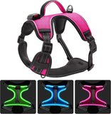 LED Dog Harness- Durable Light up Dog Harness, Reflective Dog Harness Light, Adjustable LED Dog Coat for Small, Medium and Large Dogs (Large, Pink)