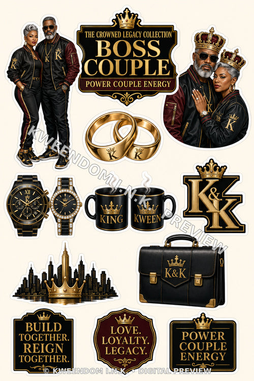 Boss Couple digital sticker sheet preview by Kweendom I.N.K.