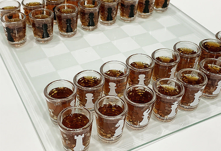Wine Glass Chess Drinking Game Set