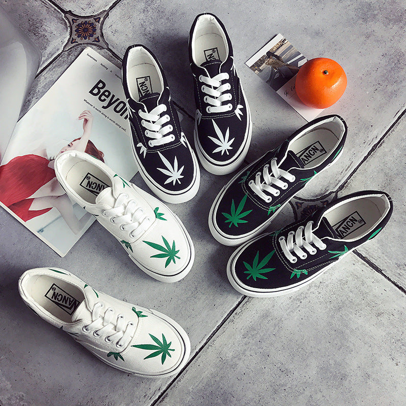 2019 Leaf Style Canvas Sneakers for Women