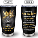 Son-In-Law Gifts Tumblers 20Oz - Son-In-Law Gifts from Mother in Law/Father in Law Coffee Mug - Gifts for Son-In-Law Cup - Fathers Day Birthday Gift Ideas for Son-In-Laws