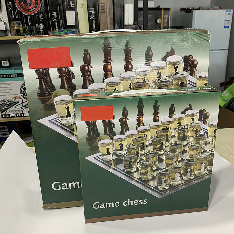 Wine Glass Chess Drinking Game Set