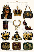 Gangsta Kween digital sticker sheet preview by Kweendom I.N.K.
