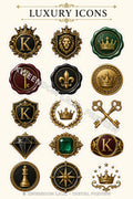 Luxury Icons digital sticker sheet preview by Kweendom I.N.K.