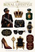 Royal Lifestyle digital sticker sheet preview by Kweendom I.N.K.