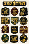 Savage Quote Pack digital sticker sheet preview by Kweendom I.N.K.